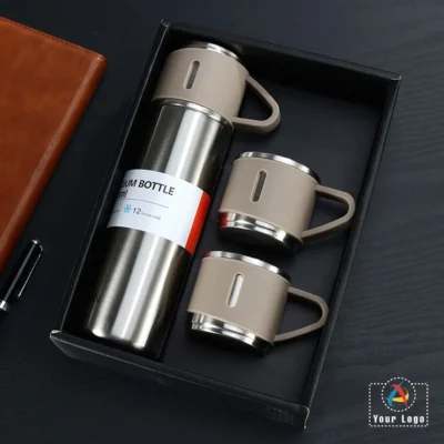 Buy Vacuum Insulated Flask Gift Set - Silver in bulk for Corporate Gifting | Corporate Gyft