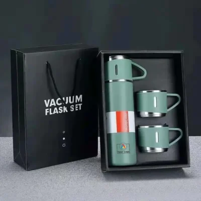 Buy Vacuum Insulated Flask Gift Set - Bottle Green in bulk for Corporate Gifting | Corporate Gyft