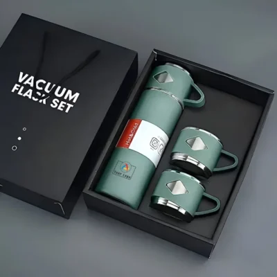 Buy Vacuum Insulated Flask Gift Set - Bottle Green in bulk for Corporate Gifting | Corporate Gyft