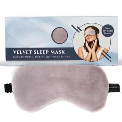 Buy Velvet Sleeping Grey Eye Mask in bulk for Corporate Gifting | Corporate Gyft