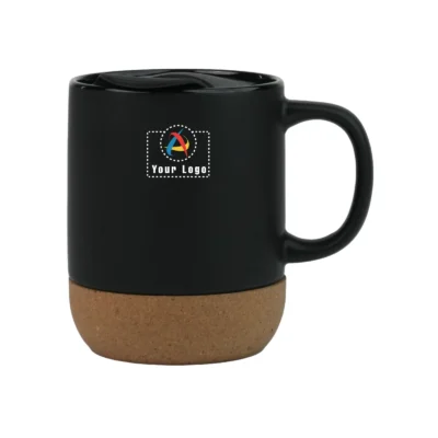 Buy Cera Mug with Cork Base - Black in bulk for Corporate Gifting | Corporate Gyft