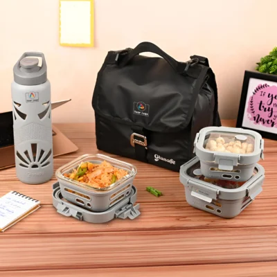 Buy Office Meal Combo of 4 - Slate in bulk for Corporate Gifting | Corporate Gyft
