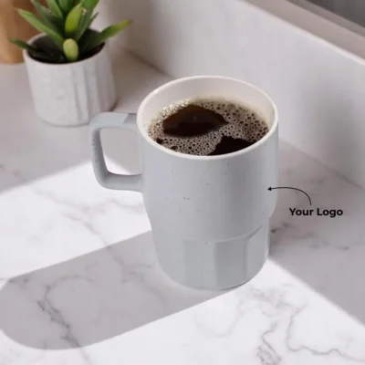 Buy White Cosmos Ceramic Mug with Lid in bulk for Corporate Gifting | Corporate Gyft