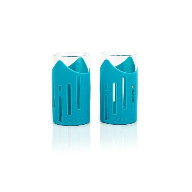 Buy Borosilicate Glass Set with Silicone Sleeve - Teal in bulk for Corporate Gifting | Corporate Gyft