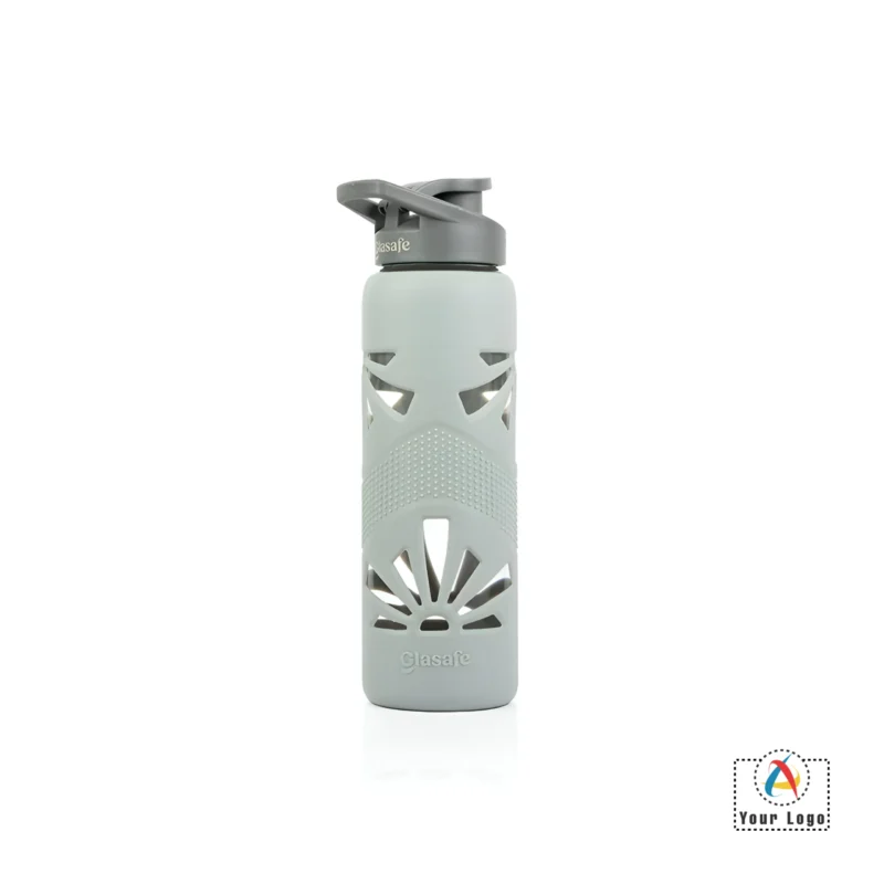 Buy Clear Grip Bottle with Silicone Sleeve - Slate in bulk for Corporate Gifting | Corporate Gyft