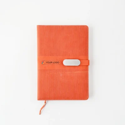 Buy Leatherette Notebook - Orange in bulk for Corporate Gifting | Corporate Gyft