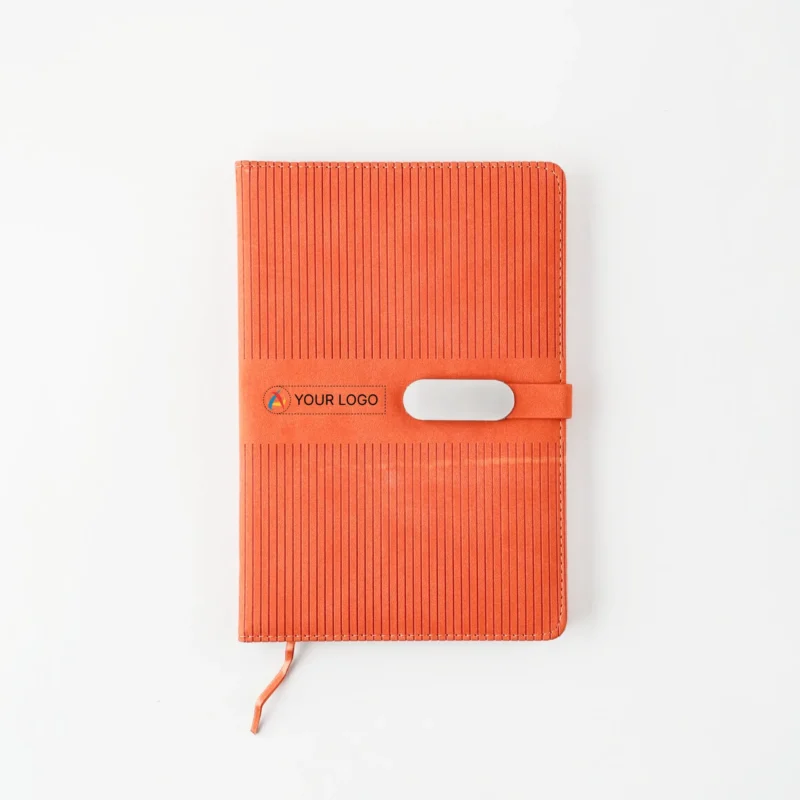 Buy Leatherette Notebook - Orange in bulk for Corporate Gifting | Corporate Gyft