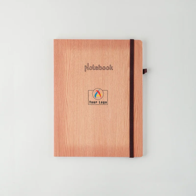 Buy Wooden Texture Diary with Elastic Band - Brown in bulk for Corporate Gifting | Corporate Gyft