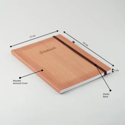 Buy Wooden Texture Diary with Elastic Band - Light Brown in bulk for Corporate Gifting | Corporate Gyft