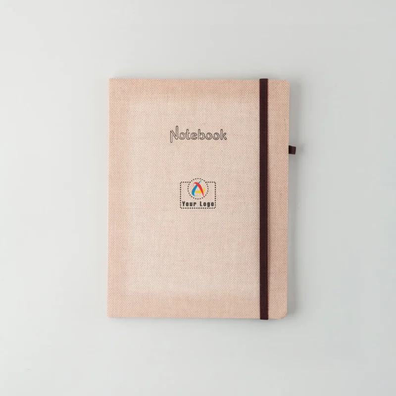 Buy Wooden Texture Diary with Elastic Band - Light Brown in bulk for Corporate Gifting | Corporate Gyft