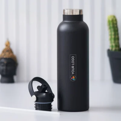 Buy Thermo Stainless Steel Bottle - Black in bulk for Corporate Gifting | Corporate Gyft
