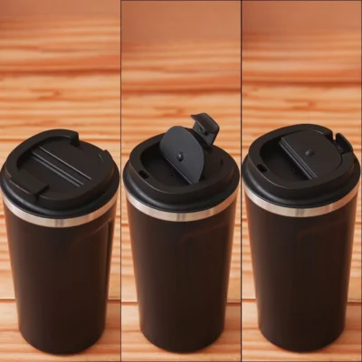 Buy Black Push Button Travel Mug in bulk for Corporate Gifting | Corporate Gyft