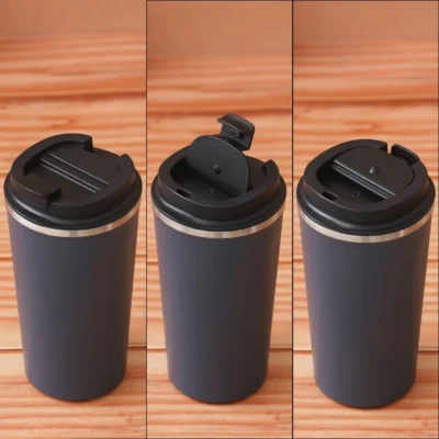 Buy Blue Push Button Travel Mug in bulk for Corporate Gifting | Corporate Gyft