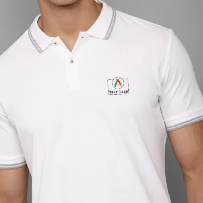 Buy Allen Solly Men's White Polo T-Shirt in bulk for Corporate Gifting | Corporate Gyft