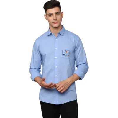 Buy Allen Solly Men’s Blue Shirt in bulk for Corporate Gifting | Corporate Gyft