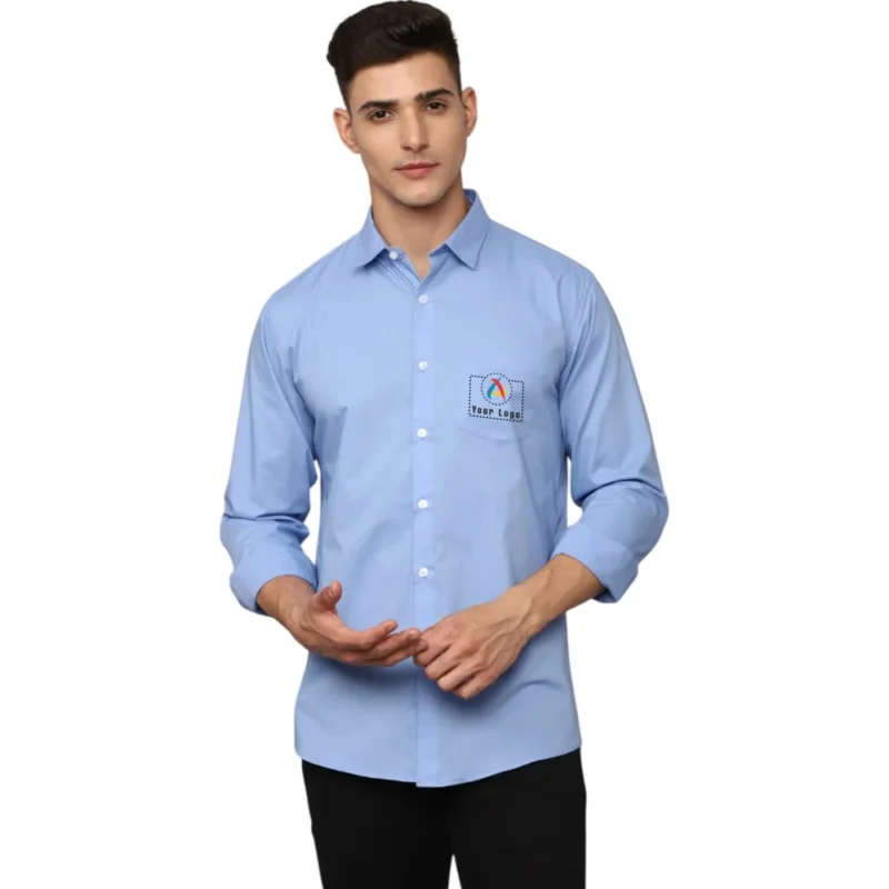 Buy Allen Solly Men’s Blue Shirt in bulk for Corporate Gifting | Corporate Gyft