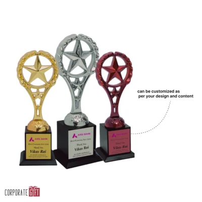 Buy Gold Iconic Metal Star Trophy - 142 in bulk for Corporate Gifting | Corporate Gyft