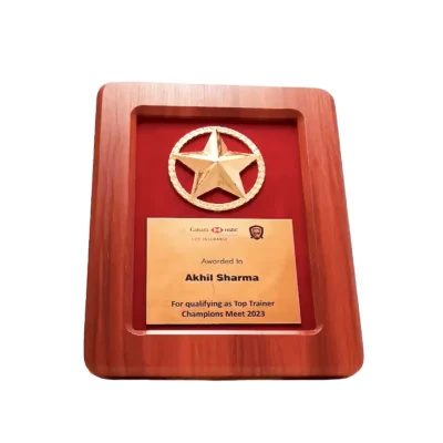 Buy Legacy Wooden Star Trophy - 164 in bulk for Corporate Gifting | Corporate Gyft