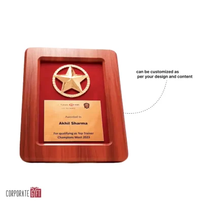 Buy Legacy Wooden Star Trophy - 164 in bulk for Corporate Gifting | Corporate Gyft