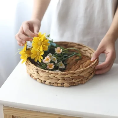 Buy Round Cane Tray in bulk for Corporate Gifting | Corporate Gyft