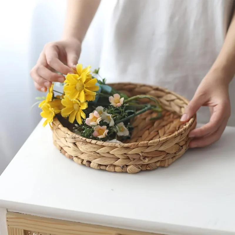 Buy Round Cane Tray in bulk for Corporate Gifting | Corporate Gyft