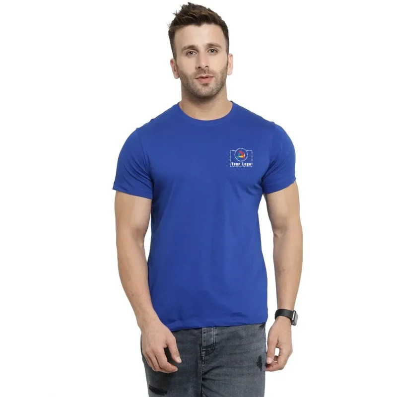 Buy AWG Super Bio Round Neck Blue T-Shirt in bulk for Corporate Gifting | Corporate Gyft