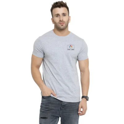 Buy AWG Super Bio Round Neck Grey T-Shirt in bulk for Corporate Gifting | Corporate Gyft