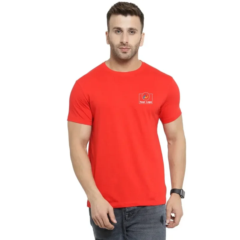 Buy AWG Super Bio Round Neck Red T-Shirt in bulk for Corporate Gifting | Corporate Gyft