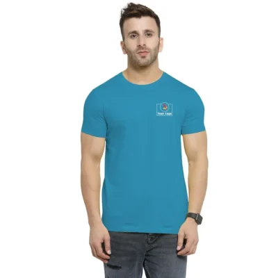 Buy AWG Super Bio Round Neck Sky Blue T-Shirt in bulk for Corporate Gifting | Corporate Gyft