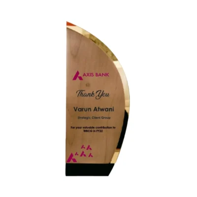 Buy The Wooden Crescent Trophy - 139 in bulk for Corporate Gifting | Corporate Gyft