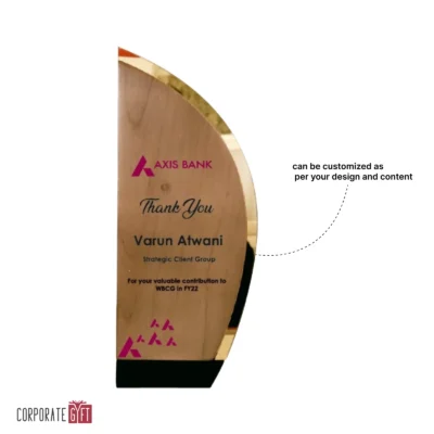 Buy The Wooden Crescent Trophy - 139 in bulk for Corporate Gifting | Corporate Gyft