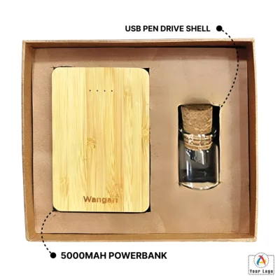 Buy Wooden 2-In-1 Gift Set in bulk for Corporate Gifting | Corporate Gyft