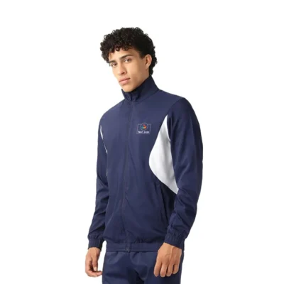 Buy Asics Colourblock Track Jacket - Navy Blue in bulk for Corporate Gifting | Corporate Gyft