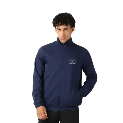 Buy Asics Solid Track Jacket - Navy Blue in bulk for Corporate Gifting | Corporate Gyft