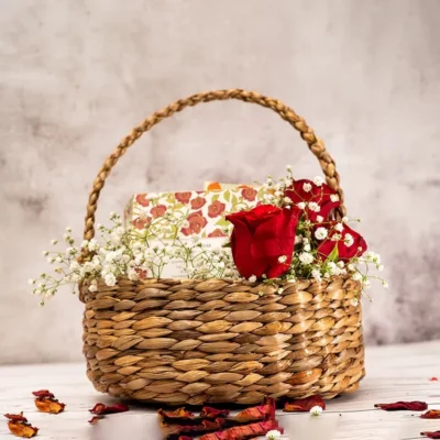 Buy Handcrafted Cane Gift Basket in bulk for Corporate Gifting | Corporate Gyft