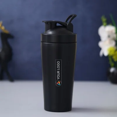 Buy Stainless Steel Gym Shaker - Black in bulk for Corporate Gifting | Corporate Gyft