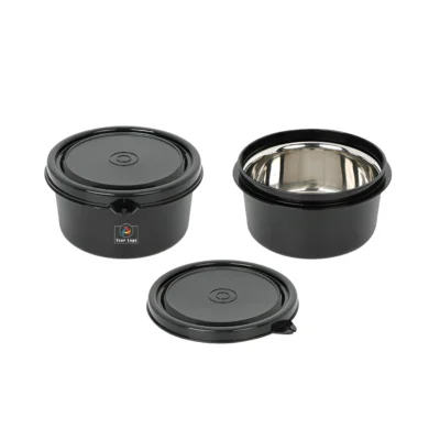 Buy Yummy Ranch Lunch Box Set of 2 - Black in bulk for Corporate Gifting | Corporate Gyft