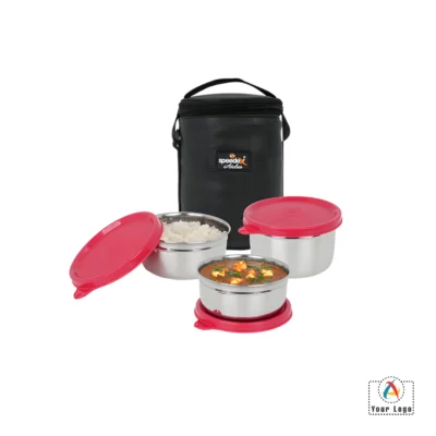 Buy Lunch Pulse Meal Box Set of 3 - Red in bulk for Corporate Gifting | Corporate Gyft