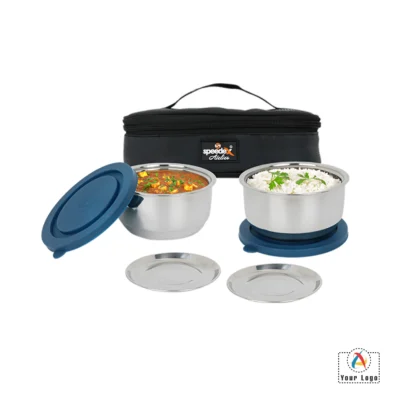 Buy Delight Lunch Box Set of 2 - Blue in bulk for Corporate Gifting | Corporate Gyft