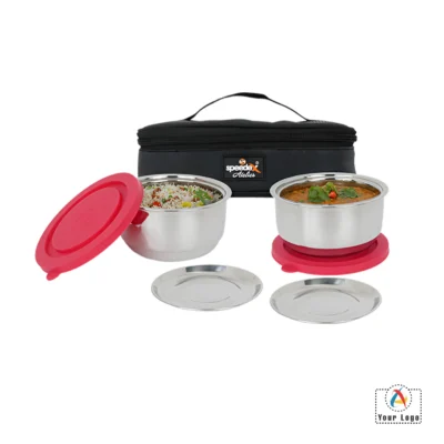 Buy Delight Lunch Box Set of 2 - Red in bulk for Corporate Gifting | Corporate Gyft