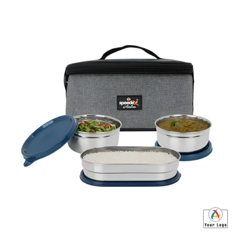 Buy Bentobox Lunch Box Set of 3 - Blue in bulk for Corporate Gifting | Corporate Gyft
