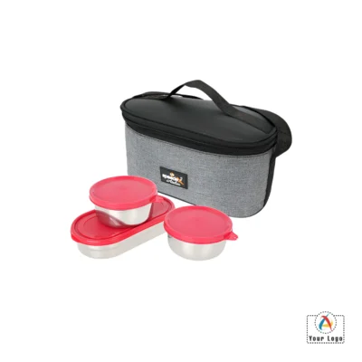 Buy Bentobox Lunch Box Set of 3 - Red in bulk for Corporate Gifting | Corporate Gyft