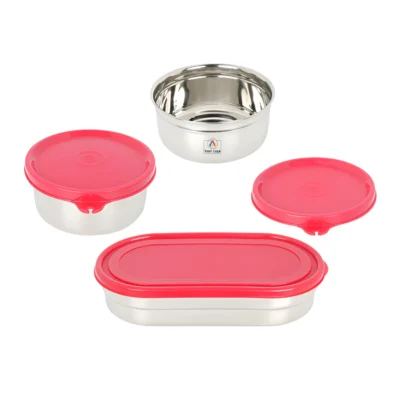 Buy Bentobox Lunch Box Set of 3 - Red in bulk for Corporate Gifting | Corporate Gyft