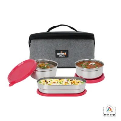 Buy Bentobox Lunch Box Set of 3 - Red in bulk for Corporate Gifting | Corporate Gyft