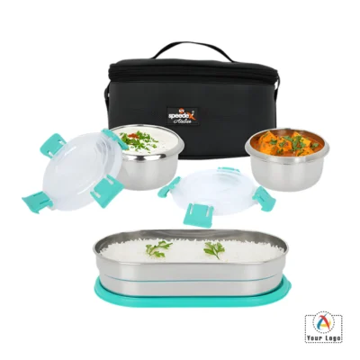 Buy Happymeal Lunch Box Set - Green in bulk for Corporate Gifting | Corporate Gyft
