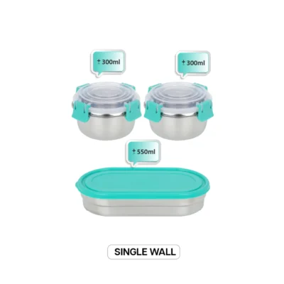 Buy Happymeal Lunch Box Set - Green in bulk for Corporate Gifting | Corporate Gyft