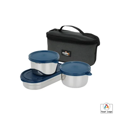 Buy Alfa Lunch Box Set of 3 - Blue in bulk for Corporate Gifting | Corporate Gyft
