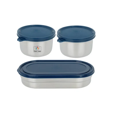 Buy Alfa Lunch Box Set of 3 - Blue in bulk for Corporate Gifting | Corporate Gyft
