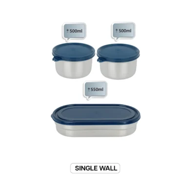 Buy Alfa Lunch Box Set of 3 - Blue in bulk for Corporate Gifting | Corporate Gyft