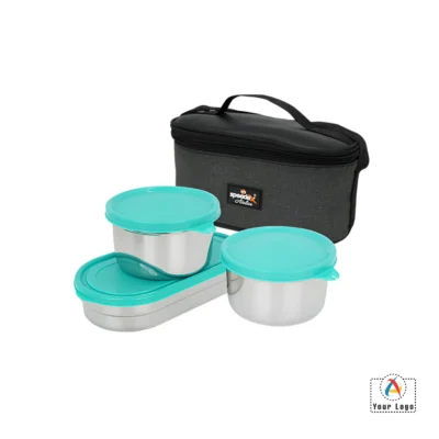 Buy Alfa Lunch Box Set of 3 - Green in bulk for Corporate Gifting | Corporate Gyft